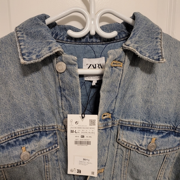 Zara Mens Light Blue Denim Trucker Jacket - Picture 4 of 6